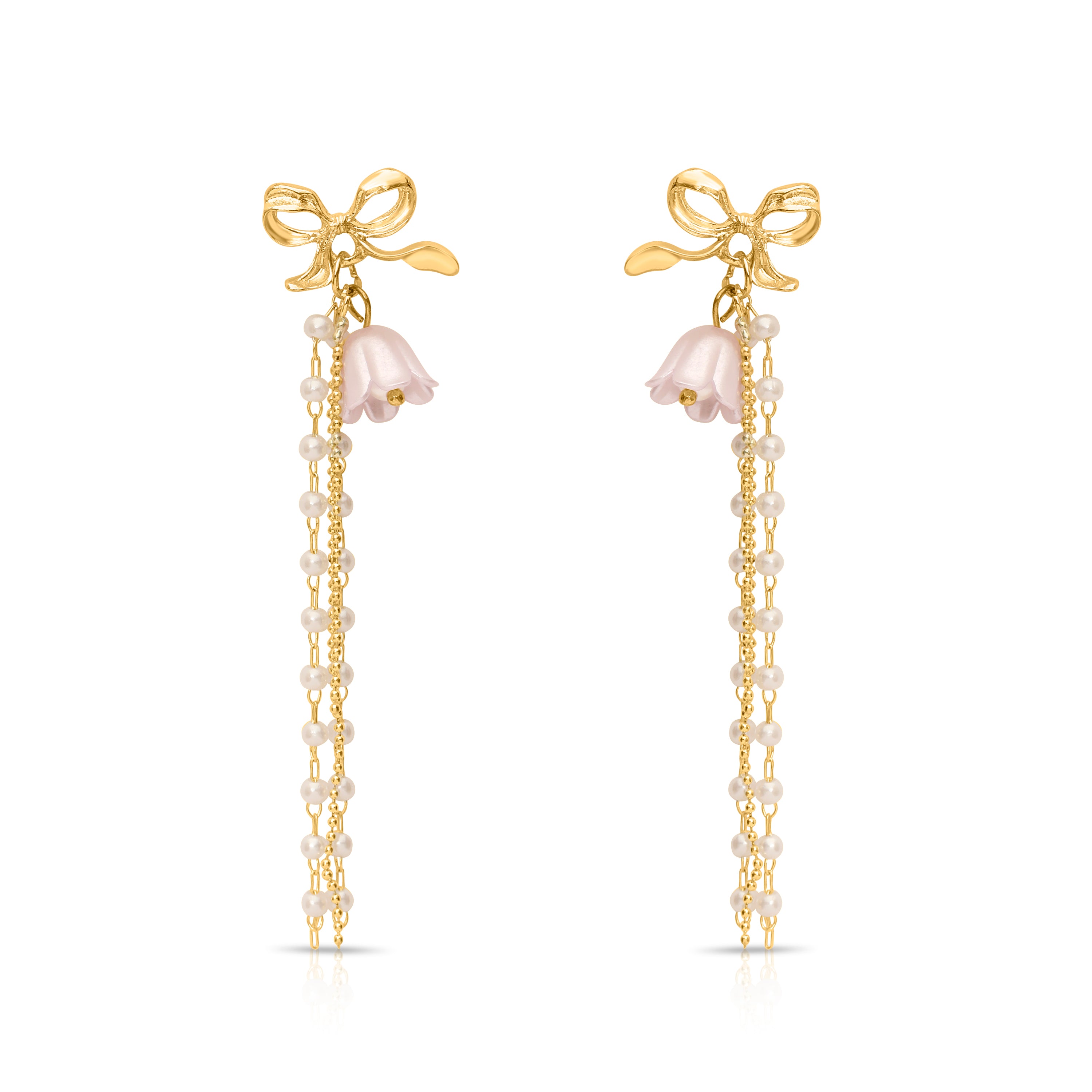 Rose Knot Gold Earrings