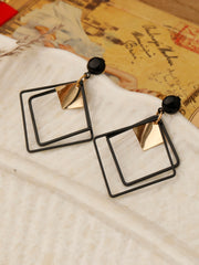 Black Double Diamond Earrings