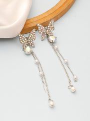 Crystal Butterfly Drop Earrings