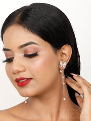 Crystal Butterfly Drop Earrings