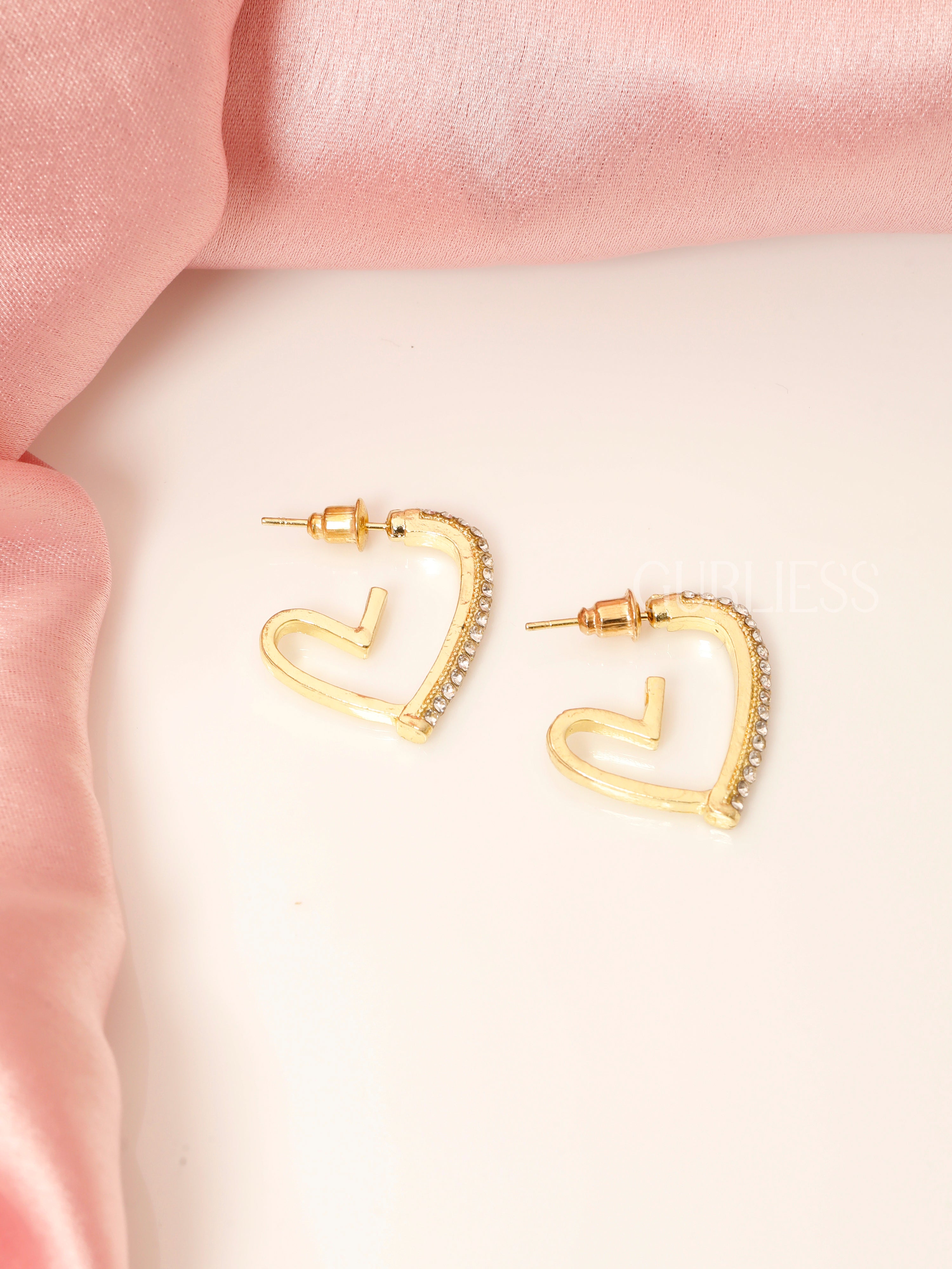 Crystal embellish hear hoops