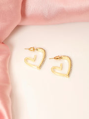 Crystal embellish hear hoops