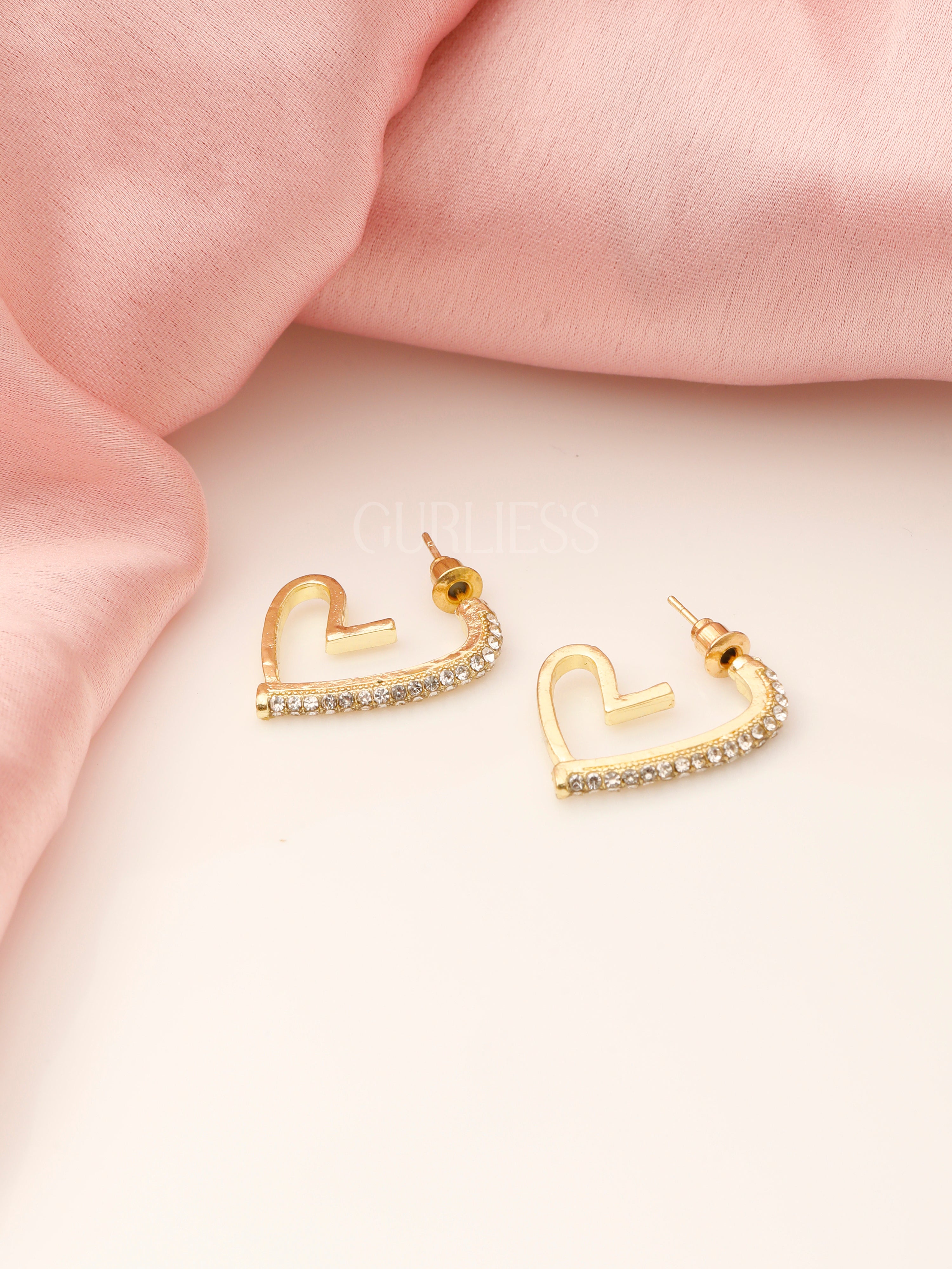 Crystal embellish hear hoops