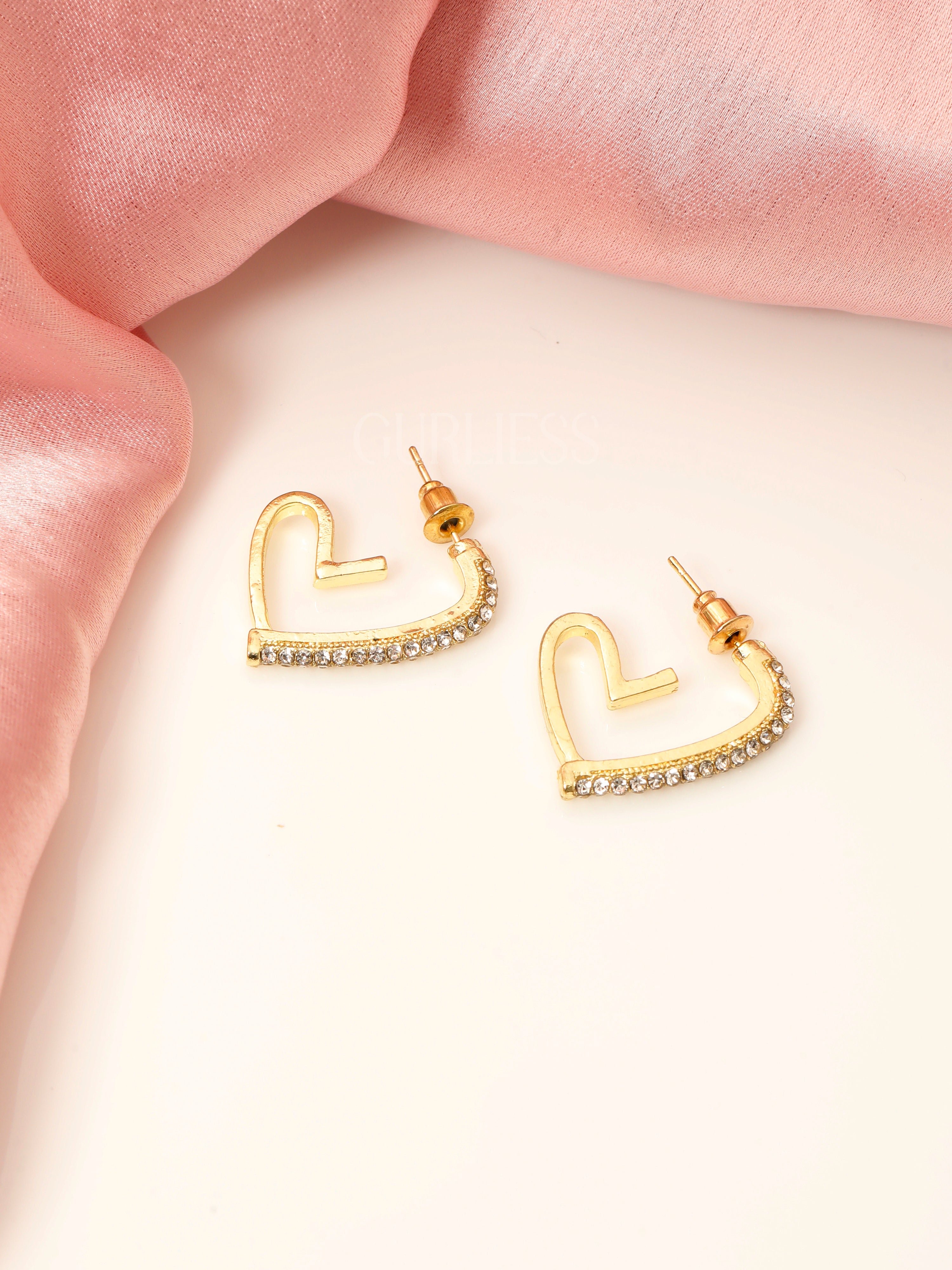 Crystal embellish hear hoops