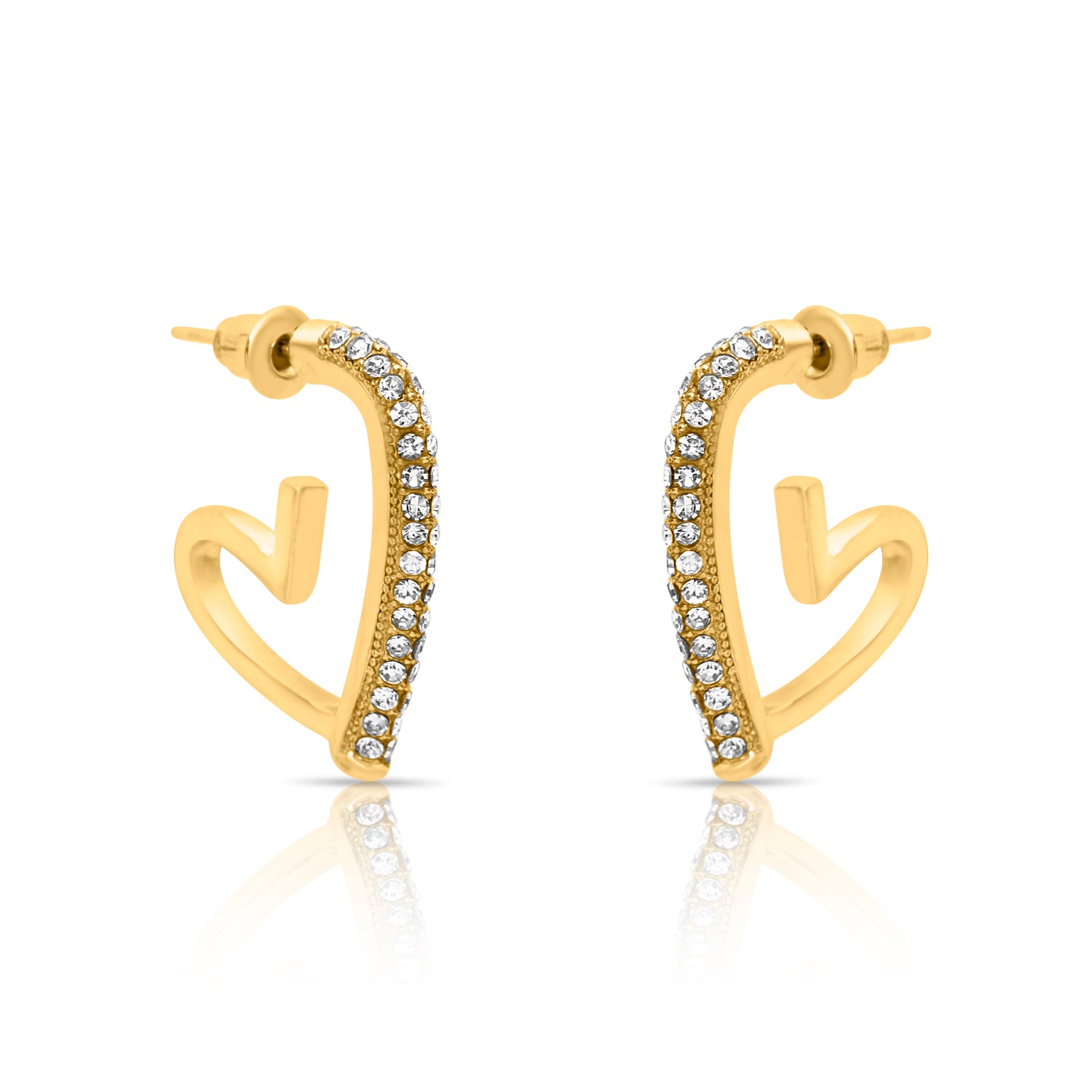 Crystal embellish hear hoops