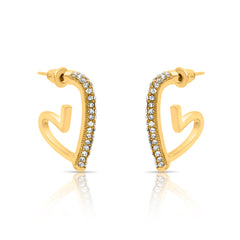 Crystal embellish hear hoops