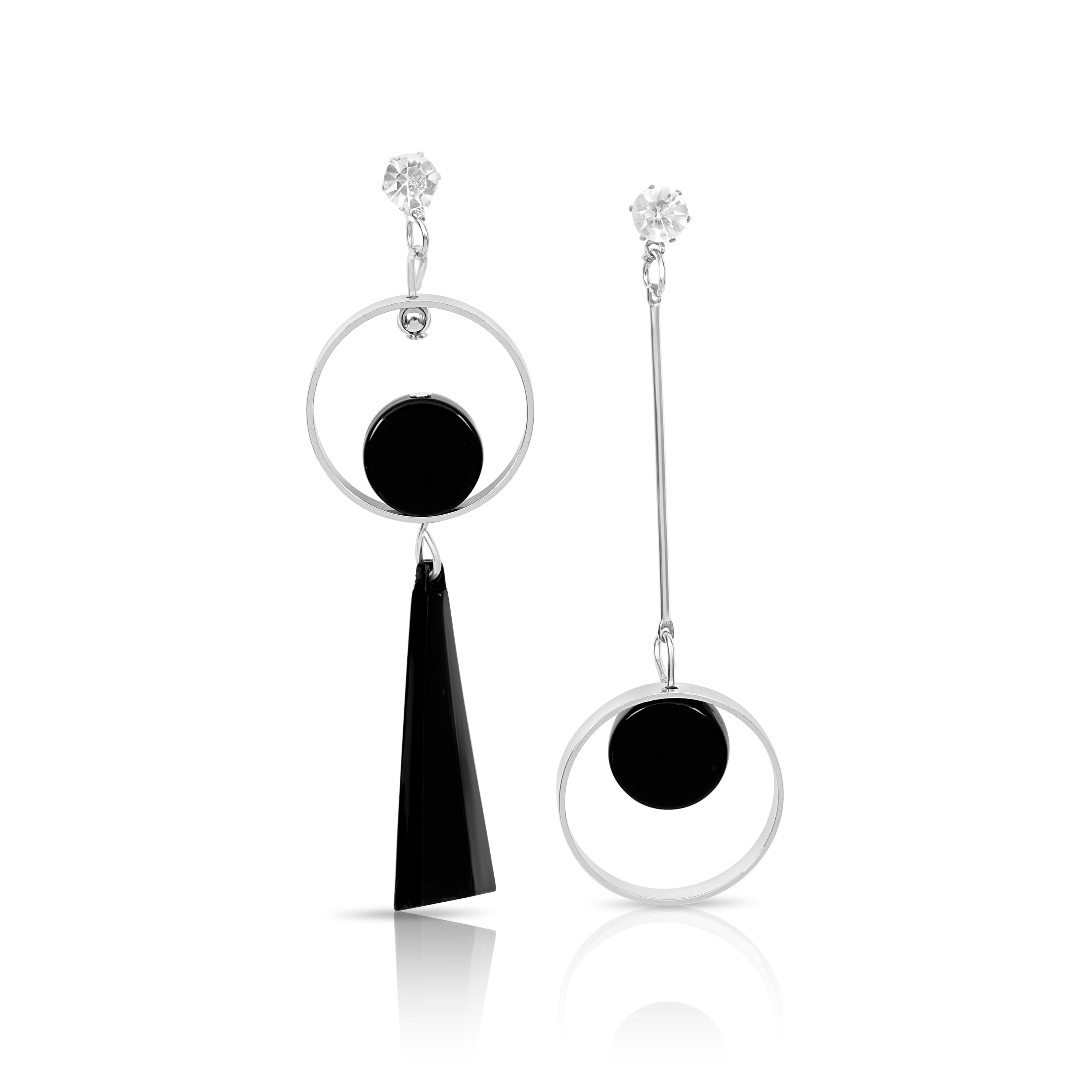 Crystal Stone Black Earrings