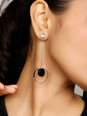Crystal Stone Black Earrings