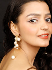 Dripping Pearl Gold Earrings