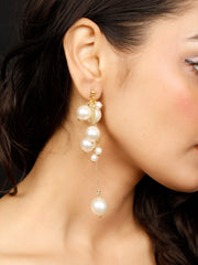 Dripping Pearl Gold Earrings