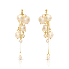 Dripping Pearl Gold Earrings