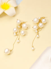 Dripping Pearl Gold Earrings