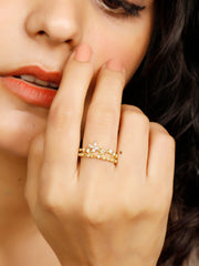 Golden Gemstone Band Rings