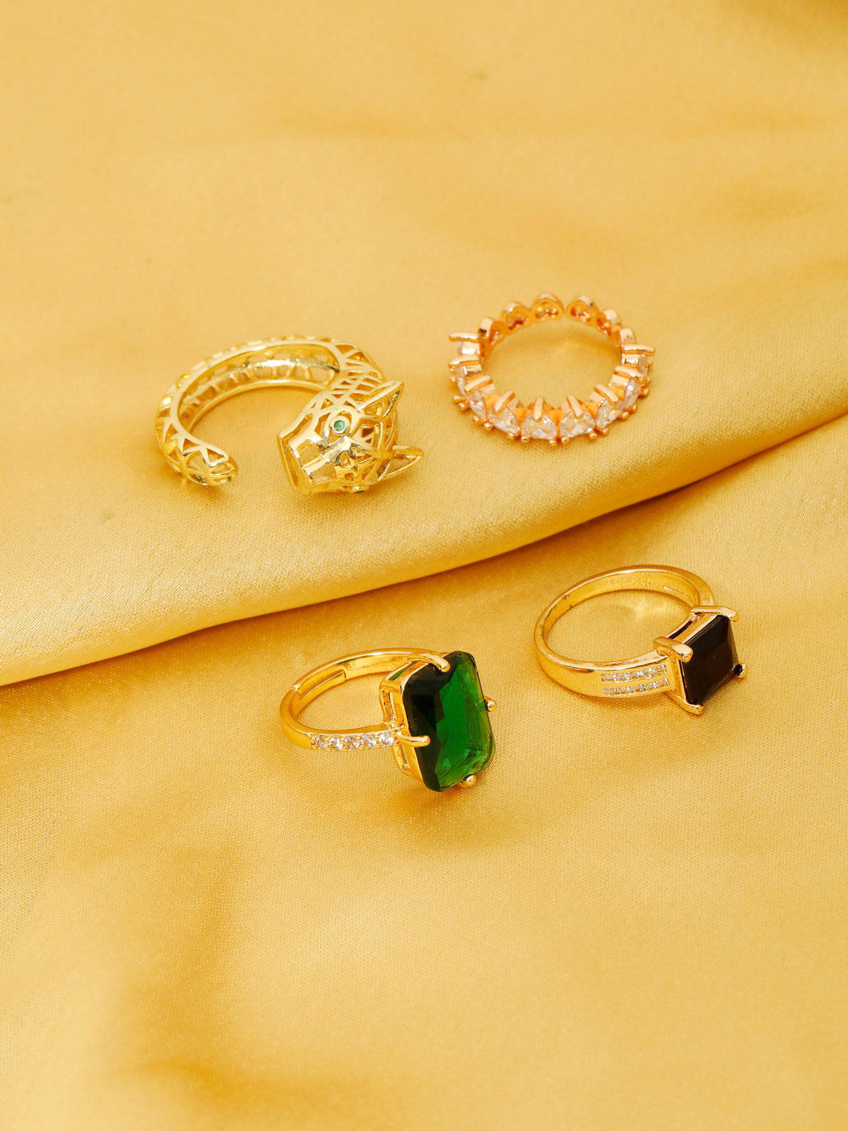 Golden Halo Ring Set