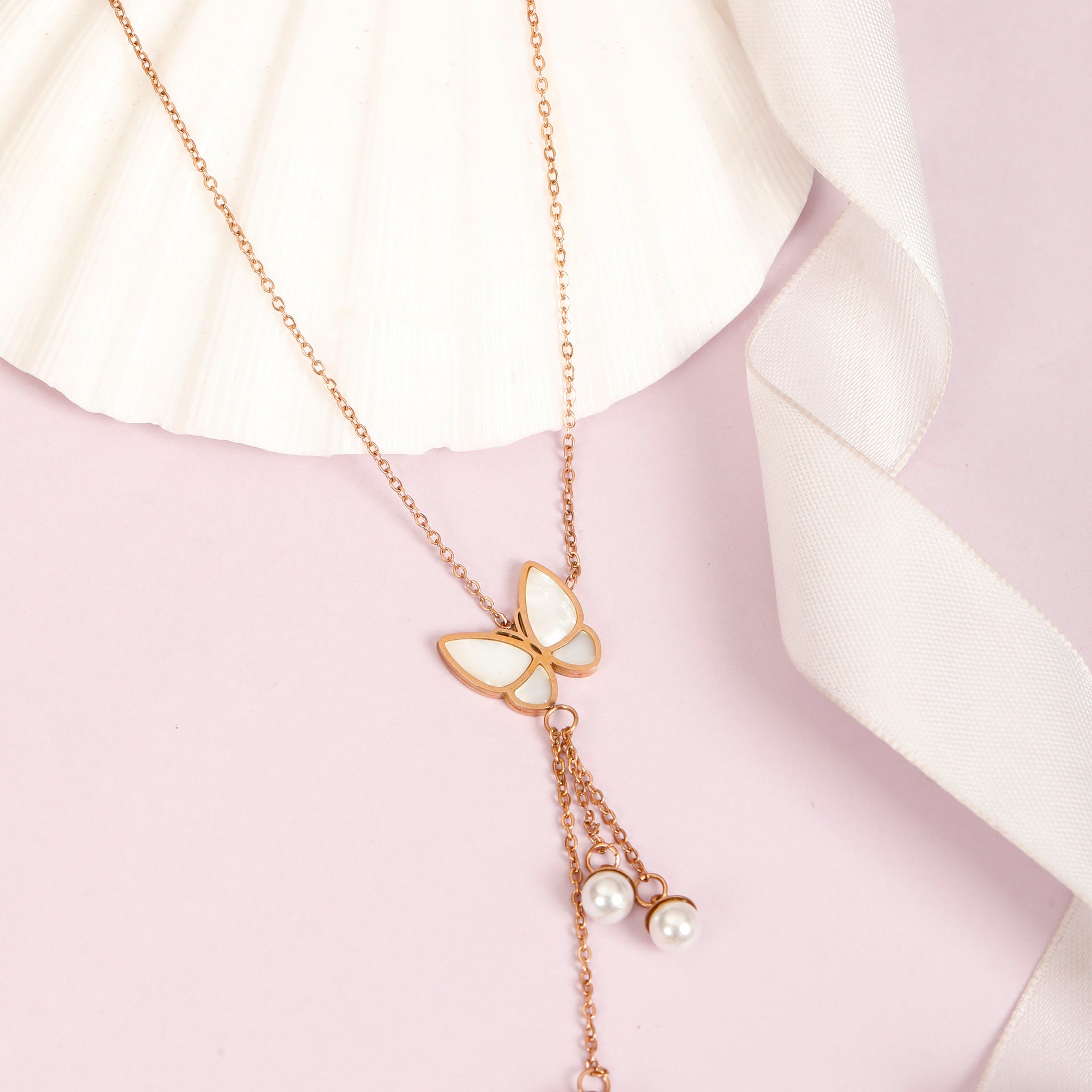 Rose Gold Butterfly Necklace