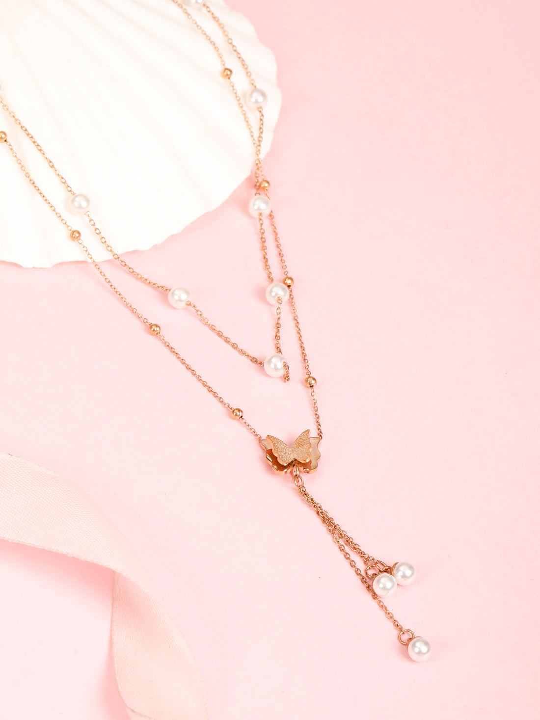 Multi Layered Choker Rose Gold Necklace