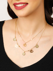 Multi Layered Sparkles Gold Necklace