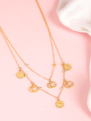 Multi Layered Sparkles Gold Necklace