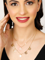 Multi Layered Sparkles Gold Necklace