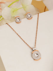 Crafted Beauty Rose Gold Pendant Set