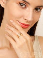 Pearl Crown Gold Rings
