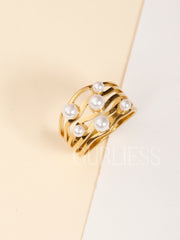 Pearl Crown Gold Rings