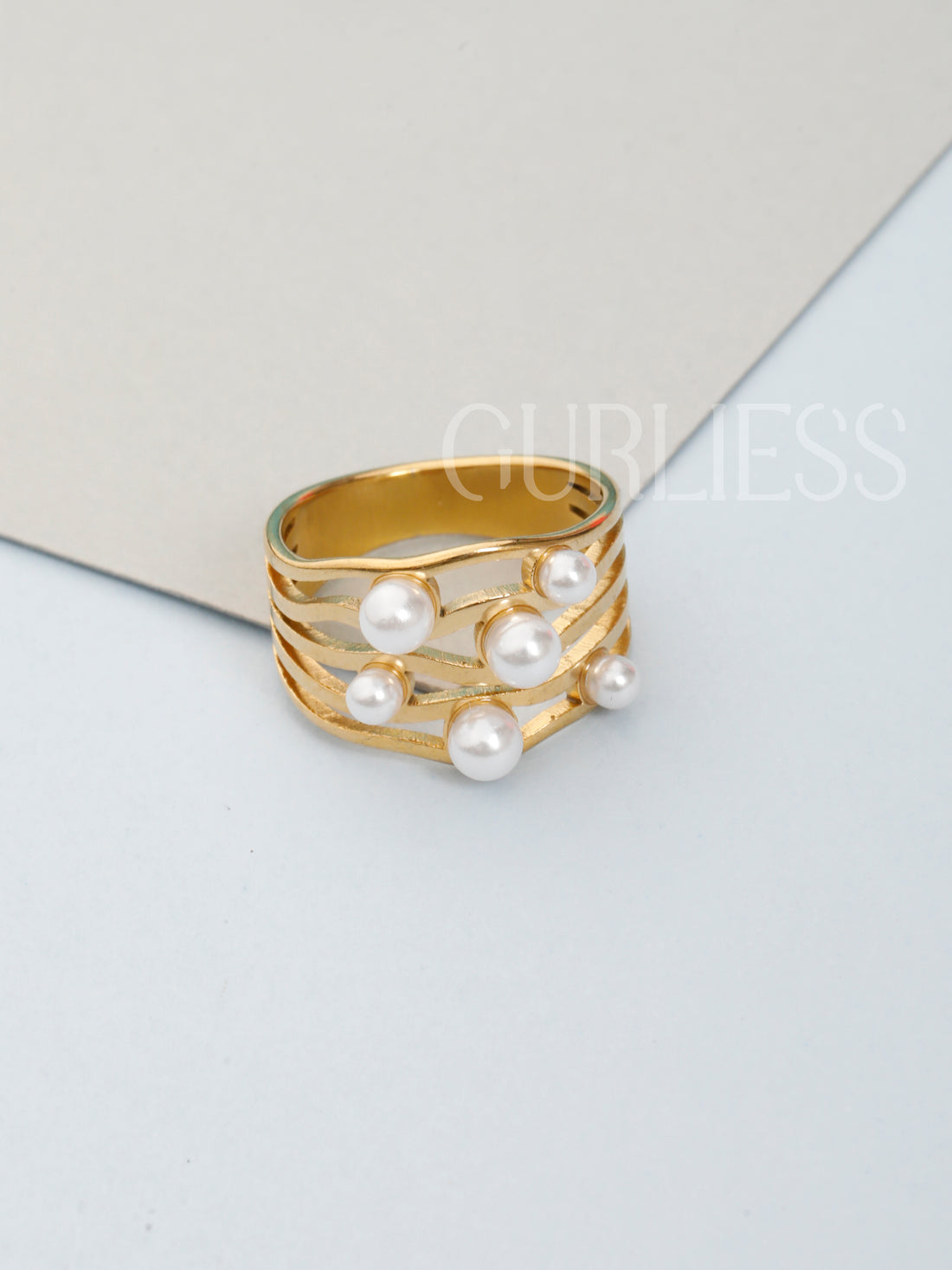 Pearl Crown Gold Rings