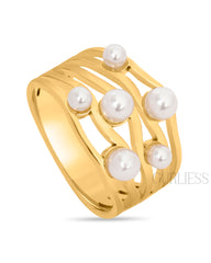 Pearl Crown Gold Rings
