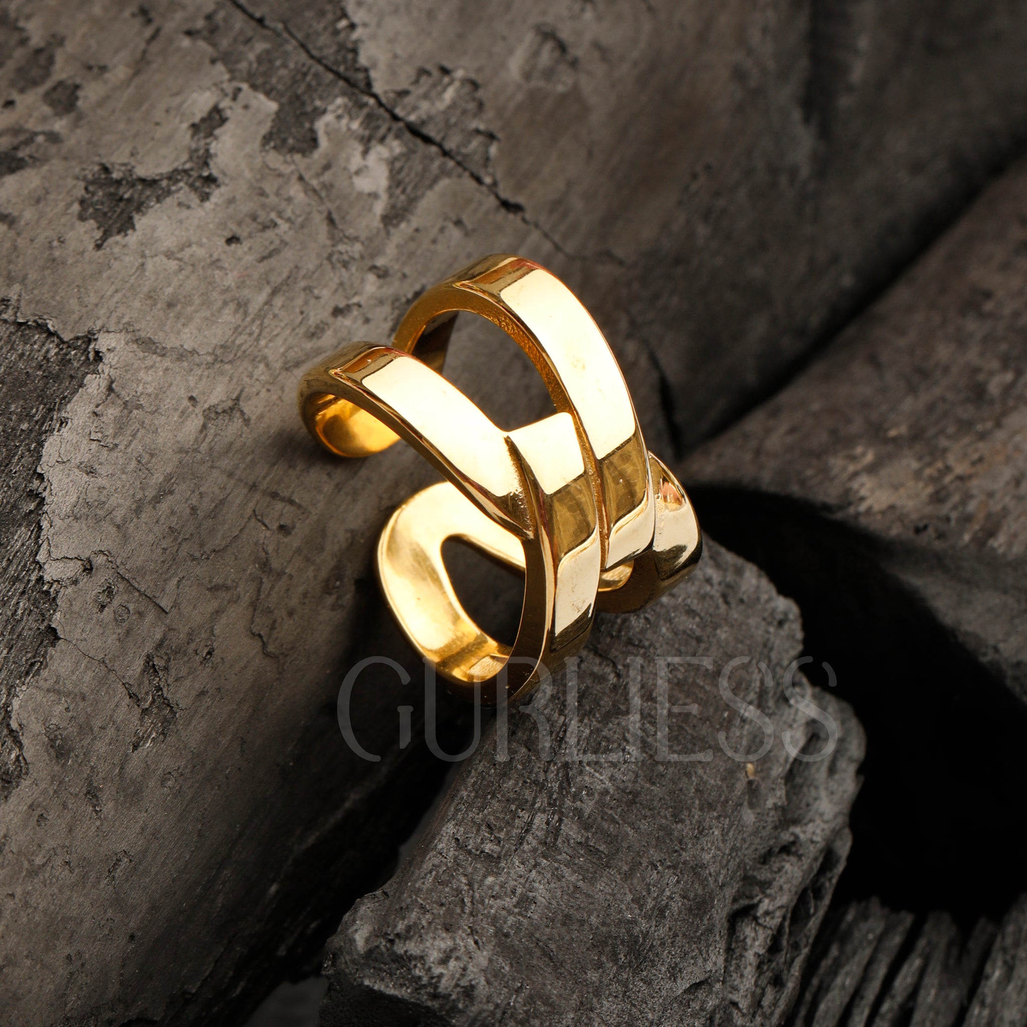 Prism Gold Rings