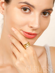 Snake Pattern Gold Rings
