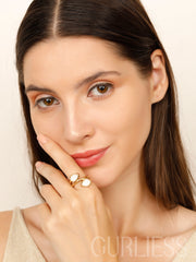 Geometric Floral Gold Rings
