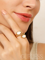 Geometric Floral Gold Rings