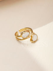 Geometric Floral Gold Rings