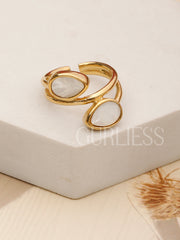 Geometric Floral Gold Rings