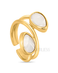 Geometric Floral Gold Rings