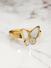 Butterfly Love Gold Rings