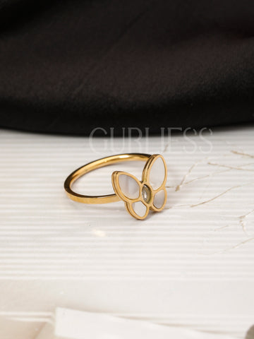 Floral Butter Fly Fantasy Gold Rings