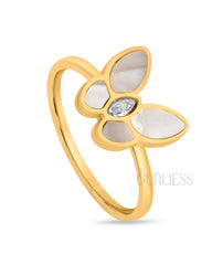 Floral Butter Fly Fantasy Gold Rings